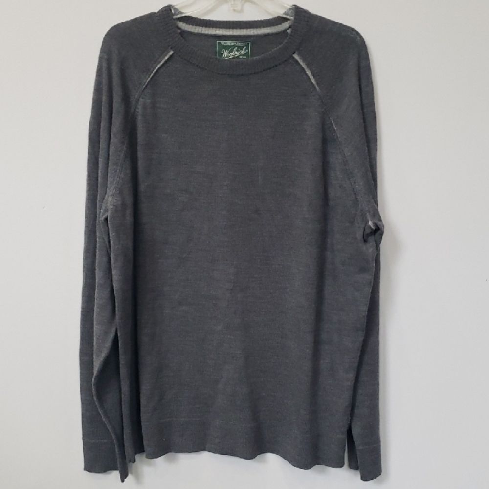Woolrich Sweater Mens XL Charcoal Gray Merino Wool Gorpcore Outdoor Office